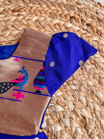 Blue butti paithni frock