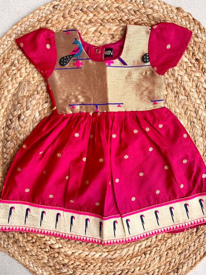 Pink Butti Paithni Frock