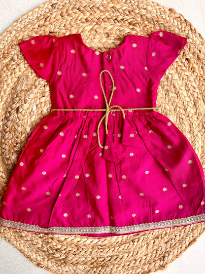 Pink Butti Paithni Frock