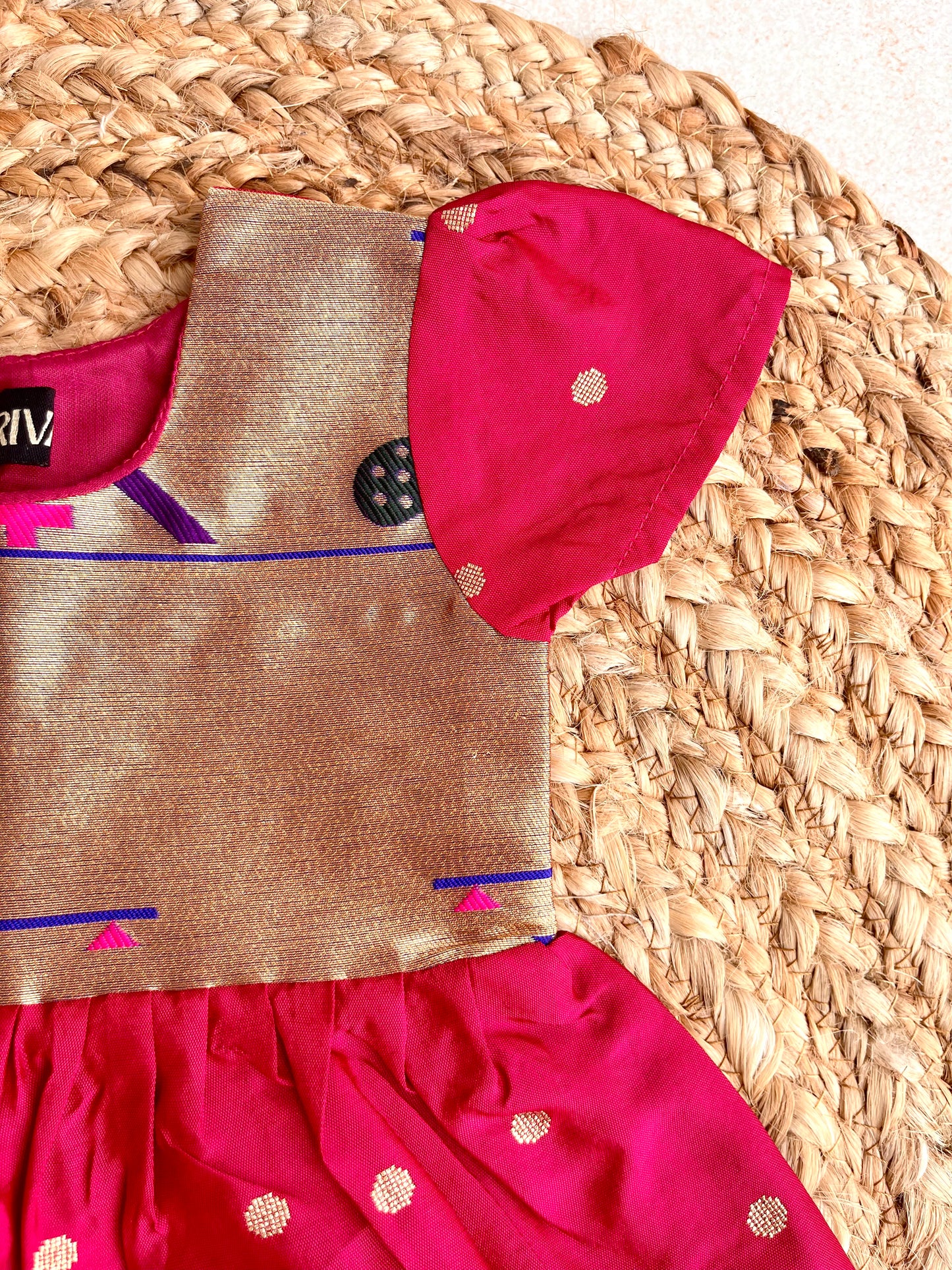 Pink Butti Paithni Frock