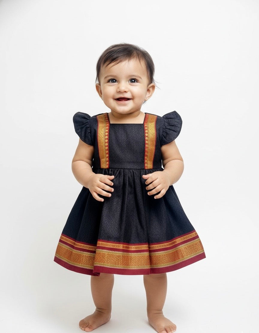 Classic Khan Frock -Black