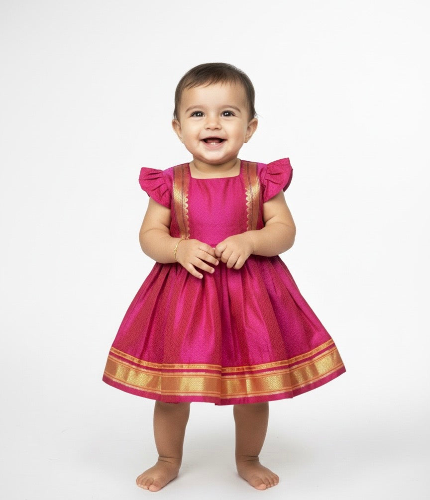 Classic Khan Frock -Pink