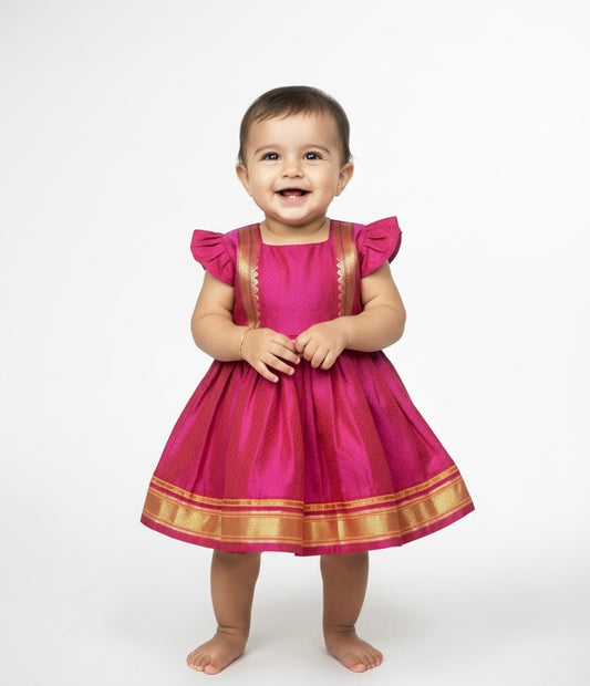 Classic Khan Frock -Pink