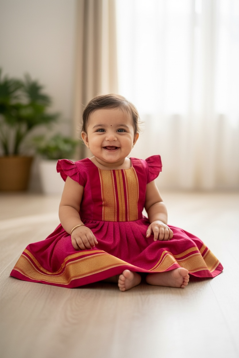 Maharani Khan Frock - Pink