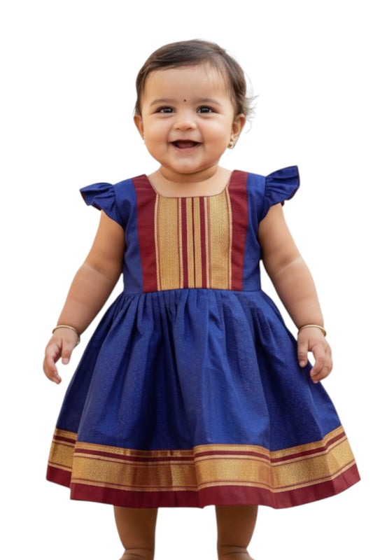 Maharani Khan Frock - Blue