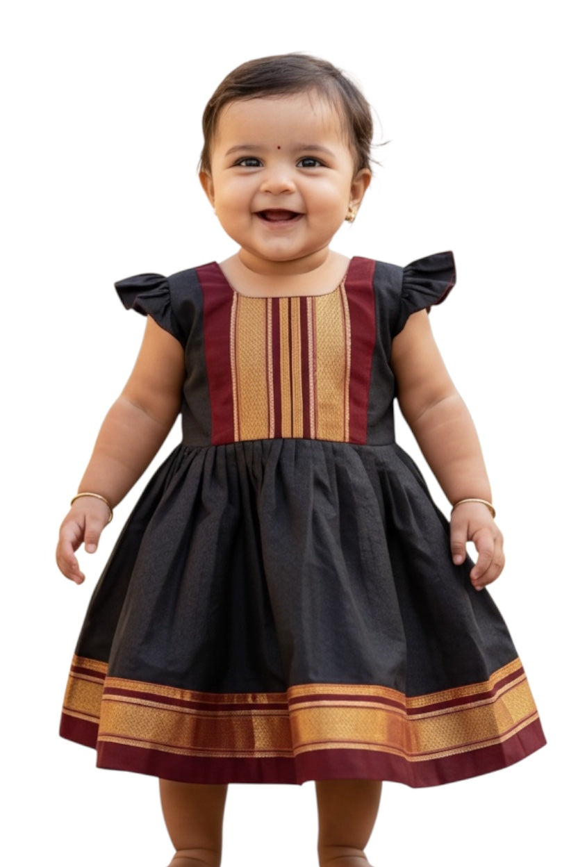 Maharani Khan Frock - Black