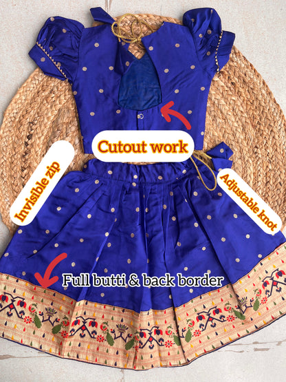 Mor Paithni Silk Lehnga(Royal Blue)