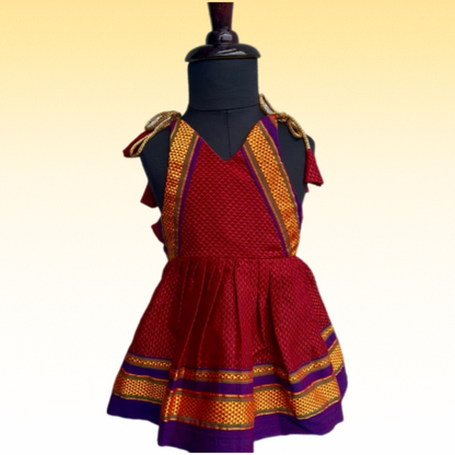 Preemie Red( Purple Border) Khann Frock