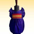 Royal Blue Ethnic Baby Romper with plain frills